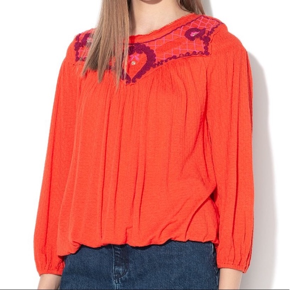 Free People Begonia Embroidered Top - Picture 3 of 12
